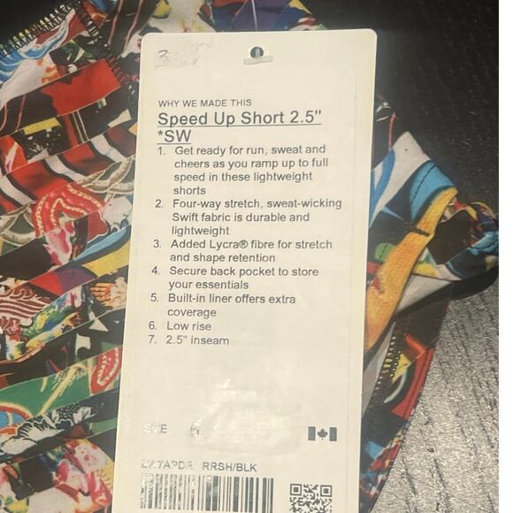 NWT - Rare Lululemon Seawheeze 2018 Speed Up Lego Rush/Black Short 2.5 - Size 6 - Picture 3 of 9